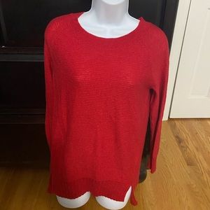 Women’s tunic length crew neck sweater